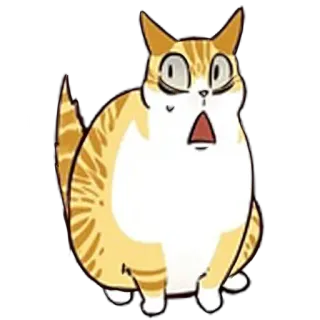 😵 kucing, oranye, terkejut, kucing, hewan, stiker telegram sticker
