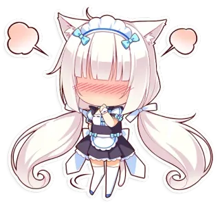 😳 Anime, Catgirl, Hầu gái, Chibi, Dễ thương, Kawaii, Manga telegram sticker
