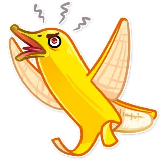 😡 банан, мультфильм, злой, летающий, еда telegram sticker
