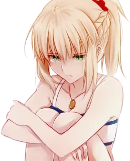 🙁 Аниме, Девушка, Грустно, Плачет, Слезы, Хвост telegram sticker