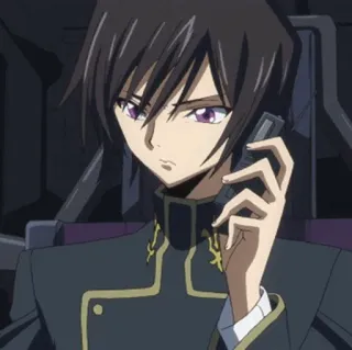 🥀 Lelouch Lamperouge Code Geass 애니메이션, 캐릭터,  를르슈, 람페르지, 전화, 휴대폰 telegram sticker