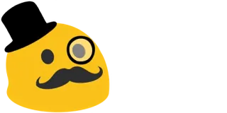 👨‍✈️ kumis, kacamata tunggal, topi, kuning, kartun telegram sticker