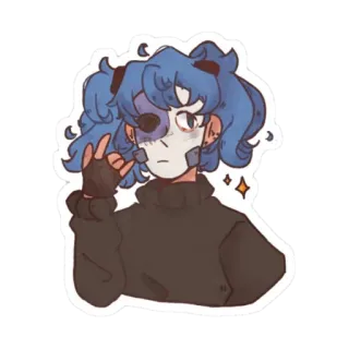 🎸 Sally Face sally face, gaming, charakter, maske, videospiel telegram sticker
