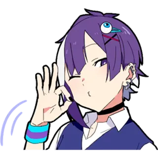 👌 anime, cute, cartoon, character, ok, gesture whatsapp sticker
