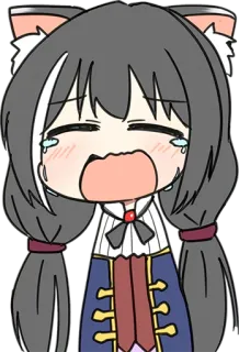😭 anime, cat girl, crying, kawaii telegram sticker