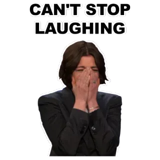 👄 CAN'T STOP LAUGHING ridere, piangere, donna, espressione, emozione telegram sticker
