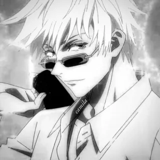 ♥ Gojo Satoru Jujutsu Kaisen camila Anime, Gojo Satoru, Jujutsu Kaisen, Manga, Personnage, Lunettes, Cheveux Blancs telegram sticker