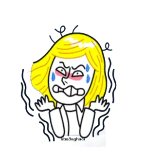 😡 Dessin animé, Femme, Contrariée, Frustrée, Stressée whatsapp sticker