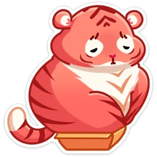 😔 tigre, animal, fofo, kawaii, adesivo, ilustração, desenho animado whatsapp sticker