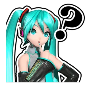 ❓ Hatsune Miku Anime, Manga, Vocaloid, Frage, Süß, Hatsune Miku telegram sticker