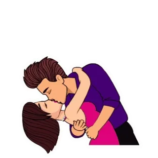 😘 beso, amor, pareja, romance, dibujos animados telegram sticker