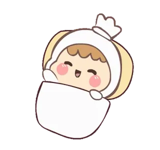 ⭐ Cartoon, Süß, Baby, Figur, Lächelnd, Kawaii whatsapp sticker