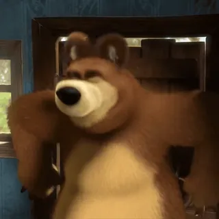 🧸 Bear Masha and the Bear bear, cartoon, animal, animation telegram sticker