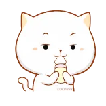 😋 gato, dibujos animados, lindo, animal, bebiendo, leche telegram sticker