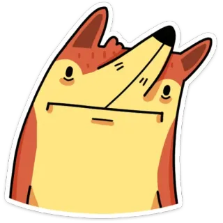 😐 volpe, cartone animato, animale, adesivo, divertente, meme, carino whatsapp sticker