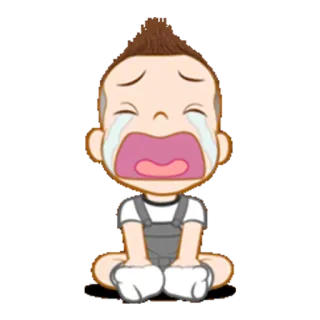 😭 llorando, molesto, triste, bebé, dibujos animados, emocional whatsapp sticker