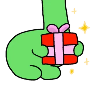 ⚪️ cadeau, présent, fête, festif, dessin animé, paquet whatsapp sticker