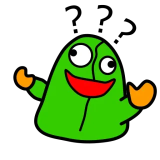 😳 dessin animé, vert, monstre, joyeux, mignon whatsapp sticker