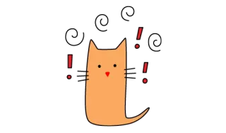 🐱 gato, sticker, lindo, naranja, animal, dibujo, kawaii whatsapp sticker
