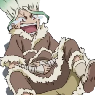 😂 Senku Ishigami Dr. Stone Anime, Cartoon, Dr. Stone, Senku Ishigami, Charakter, Lachen telegram sticker
