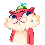 😰 Desenho animado, Animal, Suor, Preocupado, Fofo, Vermelho, Adesivo whatsapp sticker