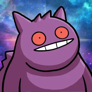 😹 Gengar Pokemon Gengar, Pokémon, Cartoon, Lila, Monster telegram sticker