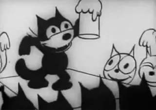 🖤 Felix the Cat 만화, 고양이, 빈티지, 클래식, 애니메이션 telegram sticker