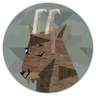 😶 goat, animal, sticker, art, geometric, low poly, mountain goat telegram sticker