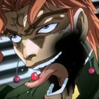 😼 Kakyoin Noriaki JoJo's Bizarre Adventure Anime, Manga, Jojo, Kakyoin, Wiśnia, Język telegram sticker