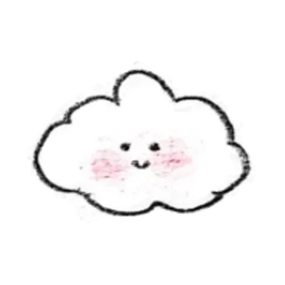 🎀 nuvola, carino, kawaii, cartone animato, meteo telegram sticker