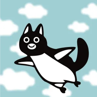🦝 chat, volant, dessin animé, ciel, animal telegram sticker