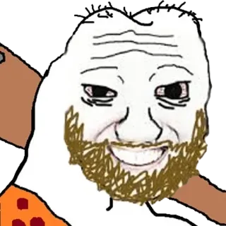 🥴 Meme, Wojak, Holbewoner, Club, Zelfgenoegzaam telegram sticker