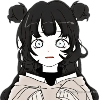 😕 @gangstabstickerchannel Animé, Fille, Autocollant, Personnage, Mignon, Dessin animé telegram sticker