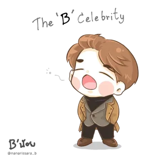😴 The B Celebrity, B'You Hoạt hình, Người nổi tiếng, Chibi, Dễ thương, K-pop telegram sticker