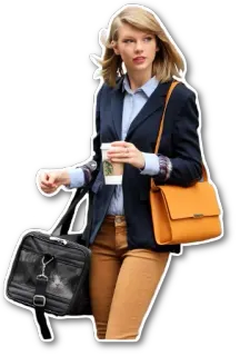 👜 Taylor Swift célébrité, chanteur, Taylor Swift, mode, Starbucks, personne telegram sticker