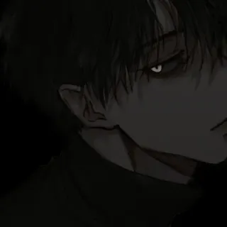 🖤 Anime, Mroczny, Cień, Mężczyzna, Gotyk, Ponury, Portret telegram sticker