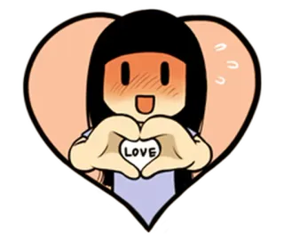 💗 LOVE love, heart, cartoon, romance, cute telegram sticker