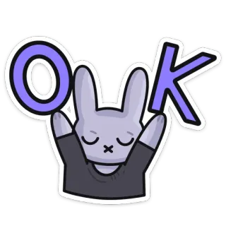 👌 OK coelho, ok, fofo, animal, adesivo telegram sticker