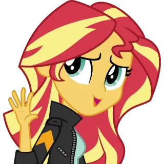 ✋ Sunset Shimmer My Little Pony: Equestria Girls Kartun, Karakter, Sunset Shimmer, My Little Pony, Equestria Girls, Ombak telegram sticker