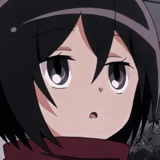 😯 Mikasa Ackerman Attack on Titan アニメ, 漫画, 悲しい, シリアス, ミカサ・アッカーマン, 進撃の巨人 telegram sticker