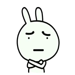 😐 cartoon, bunny, rabbit, sad, arms crossed telegram sticker