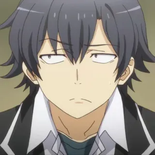 😐 Hachiman Hikigaya My Teen Romantic Comedy SNAFU Anime, Personaggio, Espressione, Hachiman Hikigaya, Oregairu telegram sticker