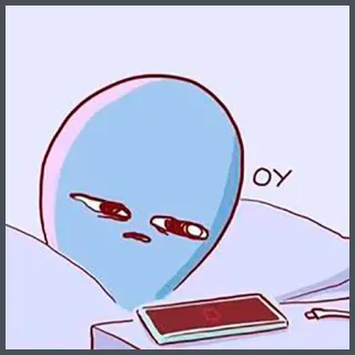 📱 OY meme, funny, character, cartoon, expression, phone, text, sad telegram sticker