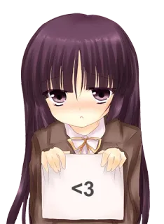 😘 <3 gadis anime, hati, cinta, imut, seragam sekolah, seni digital telegram sticker