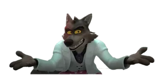🩲 Mr. Wolf The Bad Guys волк, персонаж, фильм, мультфильм, преступник, антропоморфный, костюм telegram sticker