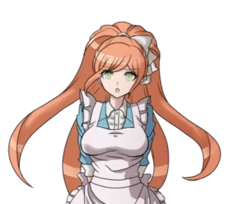 🌟 アニメ, メイド, びっくり, オレンジ髪, 女性, キャラクター whatsapp sticker