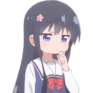 🤔 anime, girl, thinking, cute, pensive telegram sticker