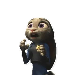 😦 Judy Hopps Zootopia lapin, police, dessin animé, disney, animation, animal whatsapp sticker