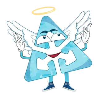 😇 만화, 캐릭터, 천사, 불쾌한 제스처 telegram sticker