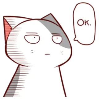 👌 OK. gato, ok, anime, sticker, lindo telegram sticker